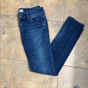 Hudson straight leg jeans, Collin flap skinny